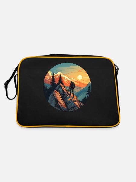 Bergsteigen - Retro Tasche - Schwarz/Gold
