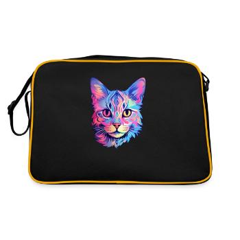 Ästhetische Katze - Retro Tasche - Schwarz/Gold - Hinten