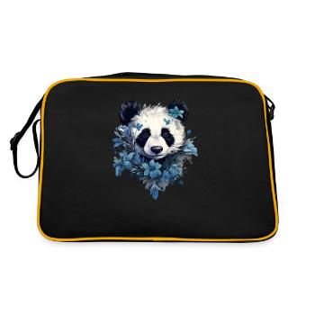 Conception de fleurs de panda - Sac Retro - noir/or - Dos