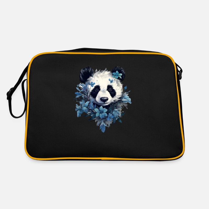 Panda Flower Design Retro Bag