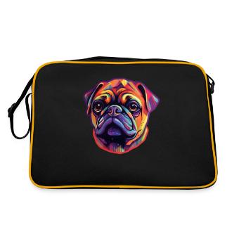 Pug Rainbow Colors - Retro Bag - black/gold - Back