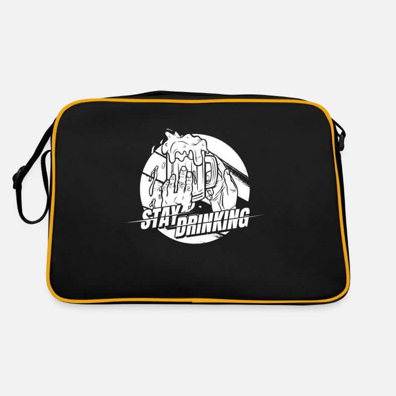 Bier Bierliebhaber Cool Stay Drinking Retro Tasche