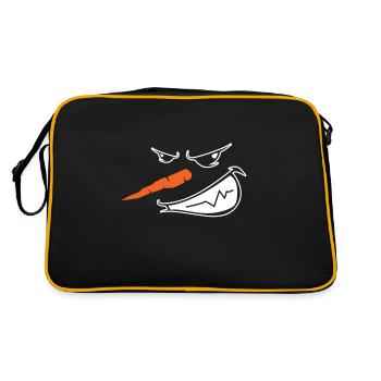Evil Snowman Aggressive Christmas Winter Cool - Retro Bag - black/gold - Back