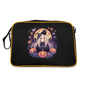 Hexe Helloween Hexen Outfit Hexen - Retro Tasche - Schwarz/Gold - Hinten