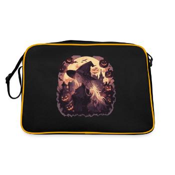 Hexe Helloween Hexen Outfit Hexen - Retro Tasche - Schwarz/Gold - Hinten