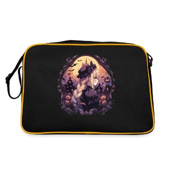 Hexe Helloween Hexen Outfit Hexen - Retro Tasche - Schwarz/Gold - Hinten