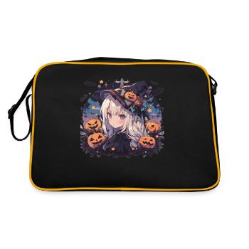 Hexe Helloween Hexen Outfit Hexen - Retro Tasche - Schwarz/Gold - Hinten