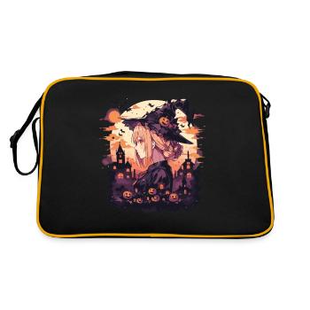 Hexe Helloween Hexen Outfit Hexen - Retro Tasche - Schwarz/Gold - Hinten