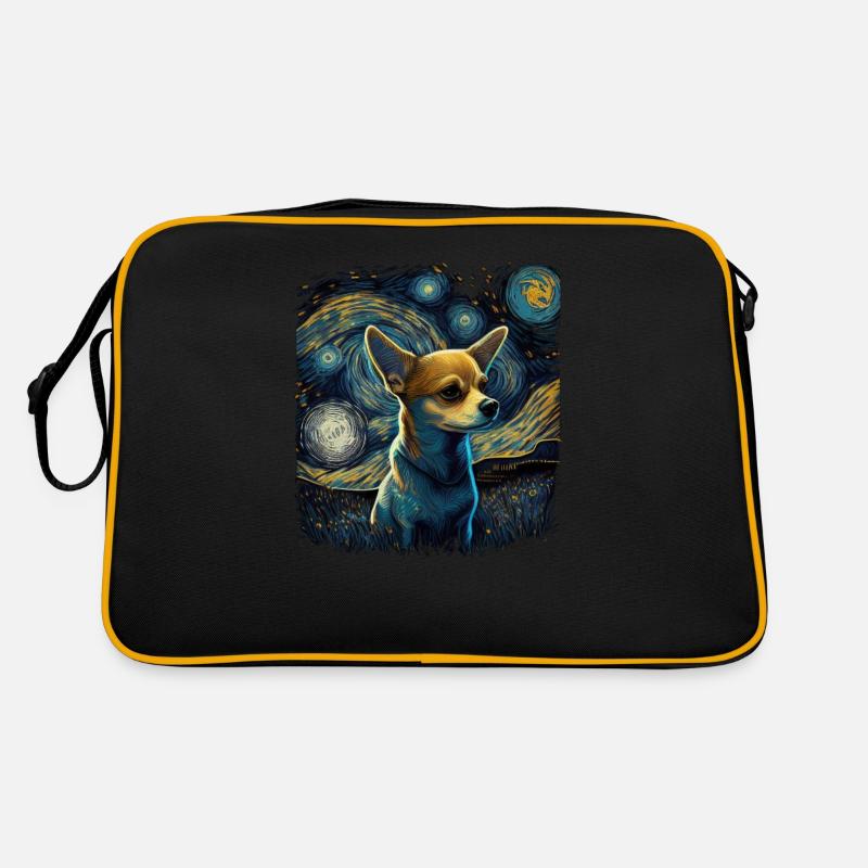 Chihuahua | Van Gogh Kunst Sternennacht Schöner Retro Tasche