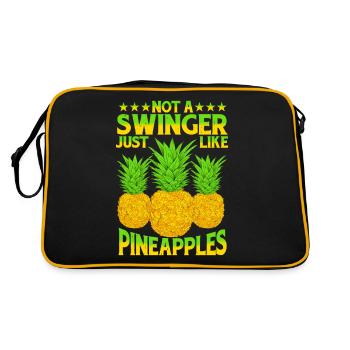 Pas un échangiste, tout comme les ananas 2 - Sac Retro - noir/or - Dos