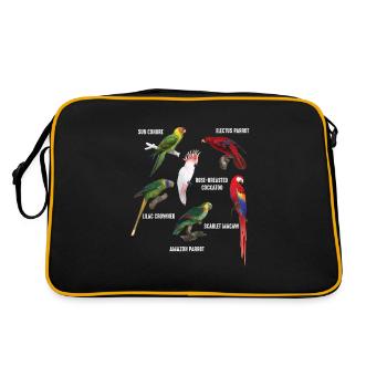 Perroquet Espèce Oiseau Cadeau Cacatoès Perruche - Sac Retro - noir/or - Dos