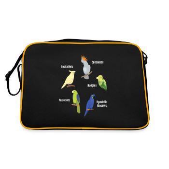 Perroquet Style Canary Cadeau Cacatoès Perruche - Sac Retro - noir/or - Dos