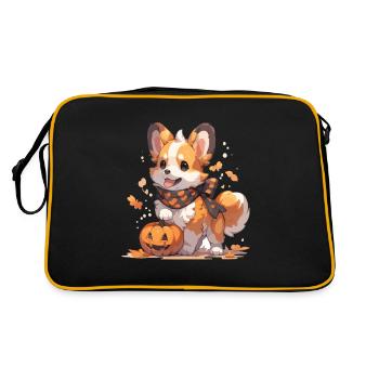 Corgi Corgi Chien Corgi Halloween Corgis Pet - Sac Retro - noir/or - Dos