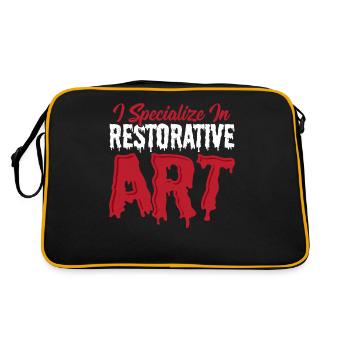 I Specialize In Restorative Art Mortician Funeral - Retro Bag - black/gold - Back
