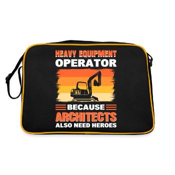Heavy Equipment Operator Weil auch Architekten - Retro Tasche - Schwarz/Gold - Hinten