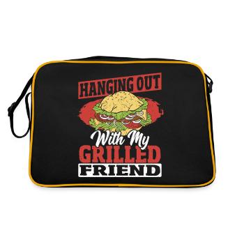 Traîner avec mon ami hamburger grillé - Sac Retro - noir/or - Dos