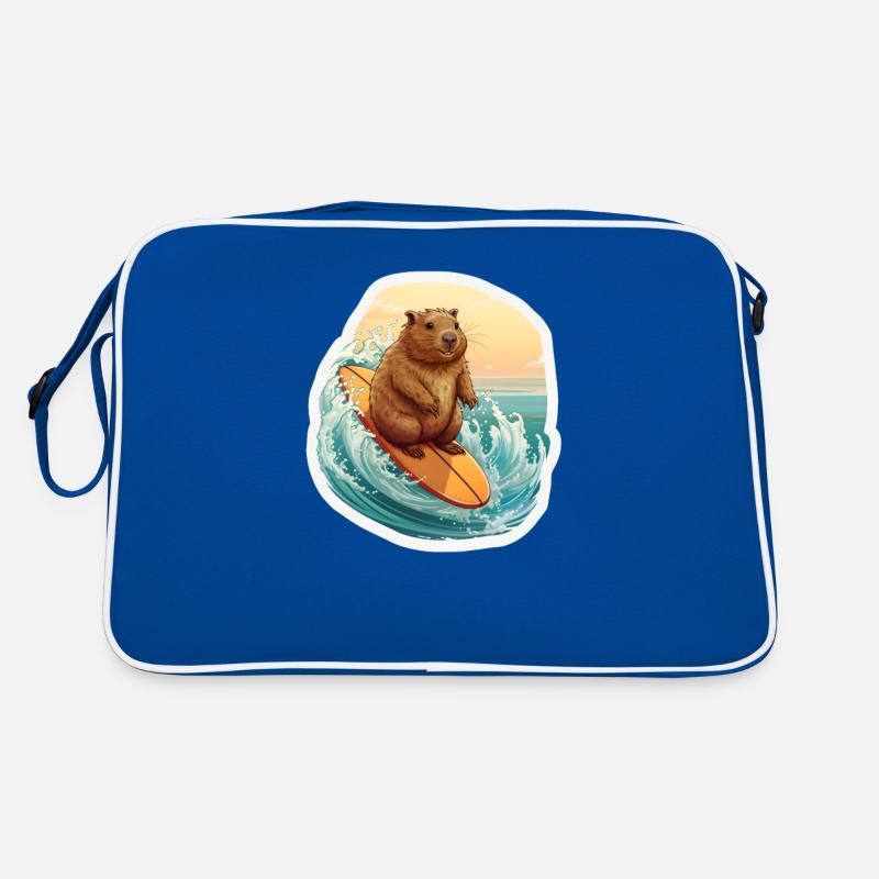 Capybara Surfer Retro Tasche