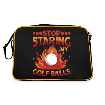 Arrête de regarder mes balles de golf - Sac Retro - noir/or - Dos