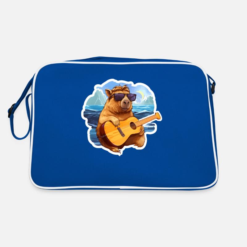 Capybara Guitar Playing Retro Bag