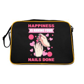 Le bonheur, c’est quand on se fait les ongles - Sac Retro - noir/or - Dos
