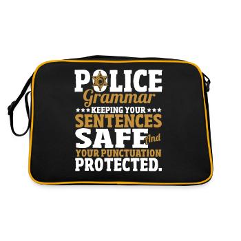 Grammar Police Keeping Your Sentences Safe - Retro Bag - black/gold - Back