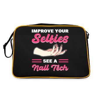 Verbessern Sie Ihre Selfies mit einem Nail Tech - Retro Tasche - Schwarz/Gold - Hinten