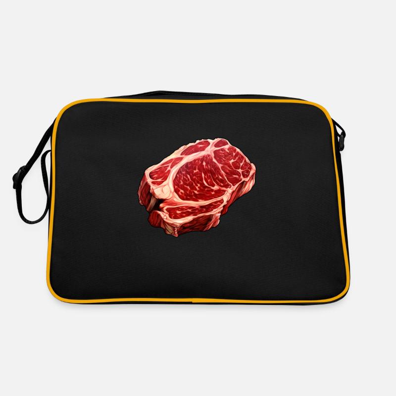 Steak Frisches Fleisch Retro Tasche