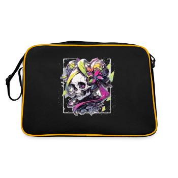 Skull Skull Skull Skeleton Bone - Retro Bag - black/gold - Back