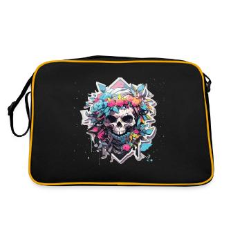 Skull Skull Skull Skeleton Bone - Retro Bag - black/gold - Back
