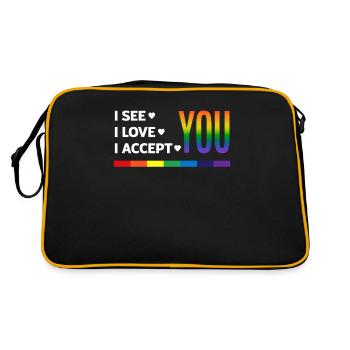 Fierté pour l’égalité des droits de la personne LGBTQ - Sac Retro - noir/or - Dos