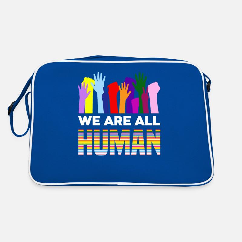 LGBTQ Wir Sind Alles Menschen Retro Tasche
