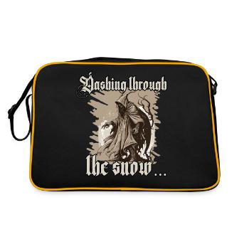 Krampus T-Shirt Furcht & Schrecken zur Weihnacht - Retro Tasche - Schwarz/Gold - Hinten