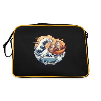 Authentic Ramen Motif for Otakus & Anime Fans - Retro Bag - black/gold - Back