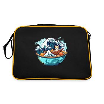 Japanese Ramen Bowl T for Otaku Kawaii Neko - Retro Bag - black/gold - Back