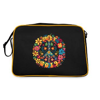 Flower Power Hippie Birthday - Juillet 2019 - Sac Retro - noir/or - Dos