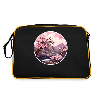 Cherry blossom tree - Retro Bag - black/gold - Back