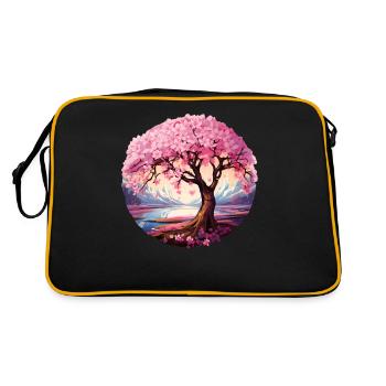 Cherry blossom tree - Retro Bag - black/gold - Back