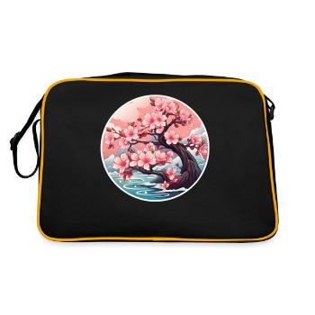 Cherry blossom tree - Retro Bag - black/gold - Back