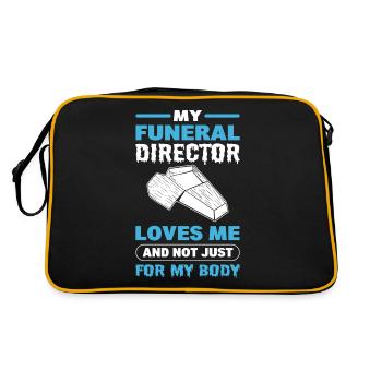 My Funeral Director Loves Me Not Just For My Body - Retro Bag - black/gold - Back