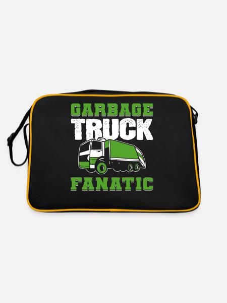 Garbage Truck Fanatic Garbage Truck Recycling - Retro Bag - black/gold - Back