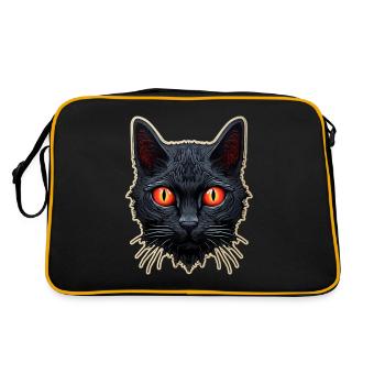 Chat noir Halloween - Sac Retro - noir/or - Dos