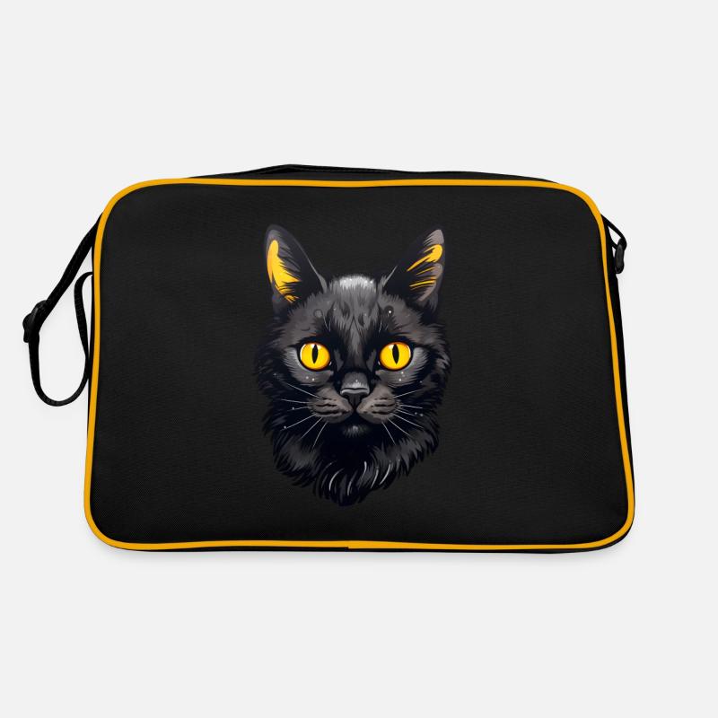 Black Cat Face Retro Bag