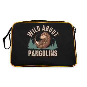 Wild About Pangolins Besitzer Pangolin Lover - Retro Tasche - Schwarz/Gold - Hinten