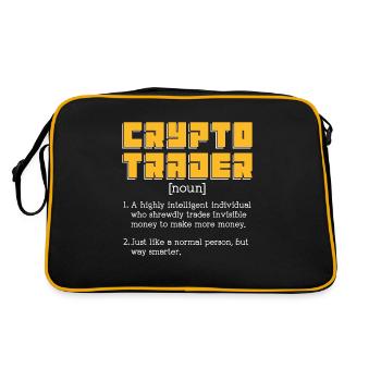 Cryptocurrency Crypto Trader A Highly Investment - Retro Tasche - Schwarz/Gold - Hinten