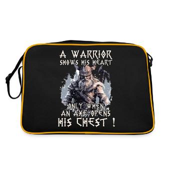 Wolf Odins Symbol der Stärke Wikinger Krieger - Retro Tasche - Schwarz/Gold - Hinten