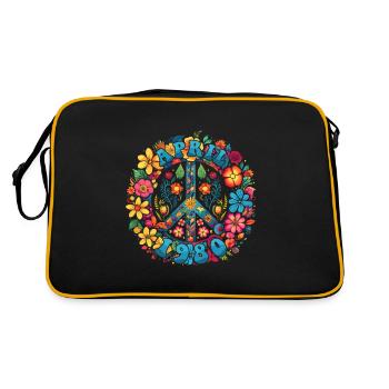 Flower Power Hippie Birthday - April 1980 - Retro Bag - black/gold - Back