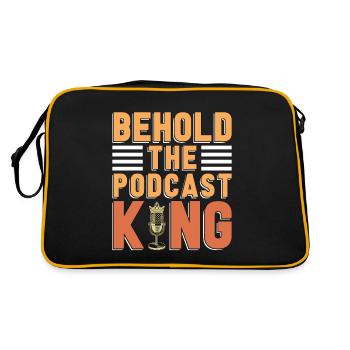 Podcasting Behold The Podcast King Radio Broadcast - Retro Bag - black/gold - Back