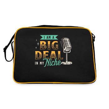 Podcasting I'm A Big Deal In My Niche Podcast Host - Retro Tasche - Schwarz/Gold - Hinten