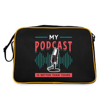 Podcasting My Podcast Is Better Than Microphone - Retro Bag - black/gold - Back