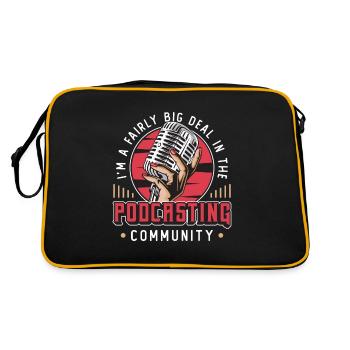 Podcasting I'm A Fairly Big Deal Internet Podcast - Retro Tasche - Schwarz/Gold - Hinten
